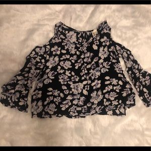 Black cold shoulder top